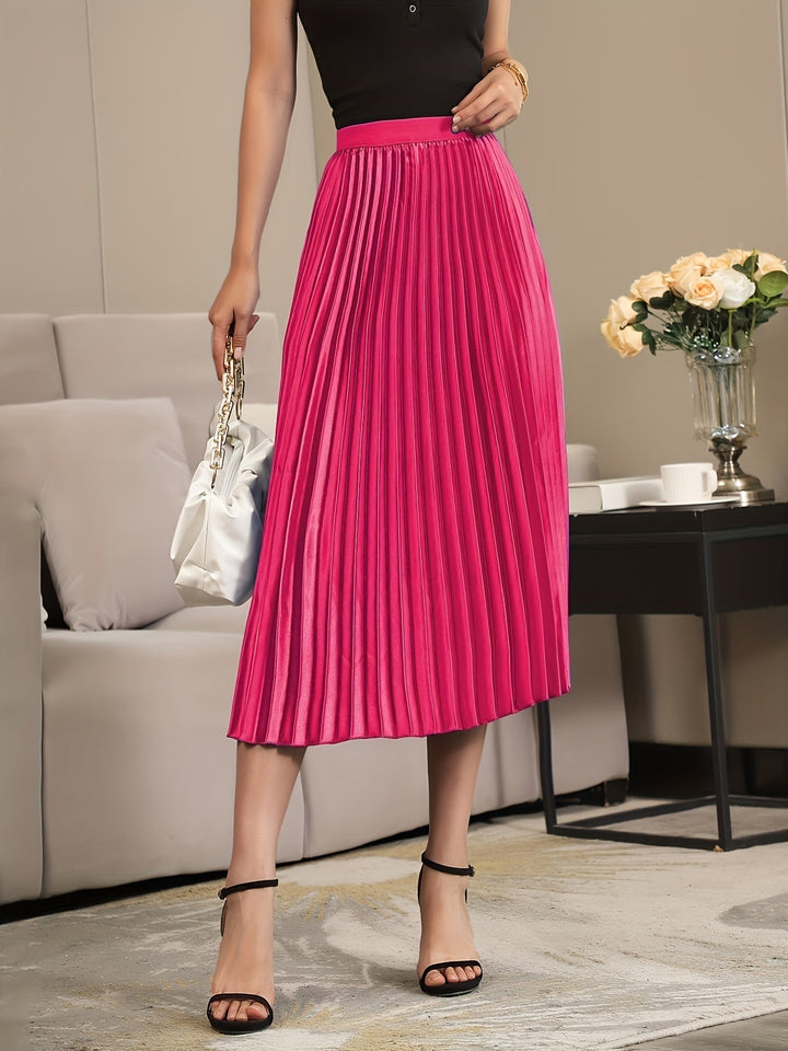 Eva | Cosy Pleated A-Line Midi Skirt