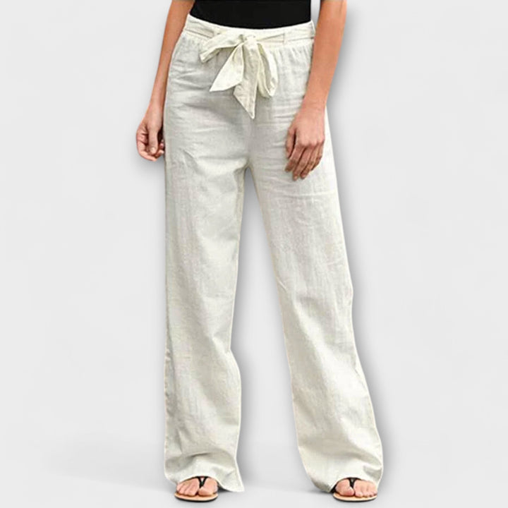 Eva | Cosy Wide Leg Linen Pants with Tie Waist