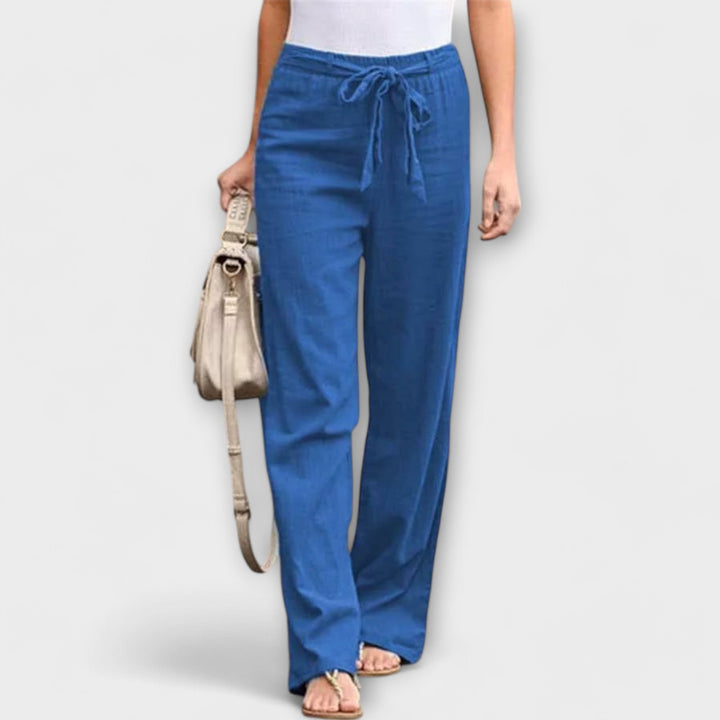 Eva | Cosy Wide Leg Linen Pants with Tie Waist