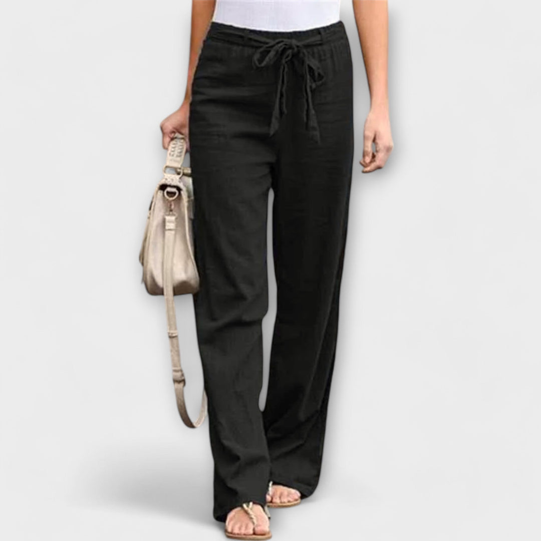 Eva | Cosy Wide Leg Linen Pants with Tie Waist