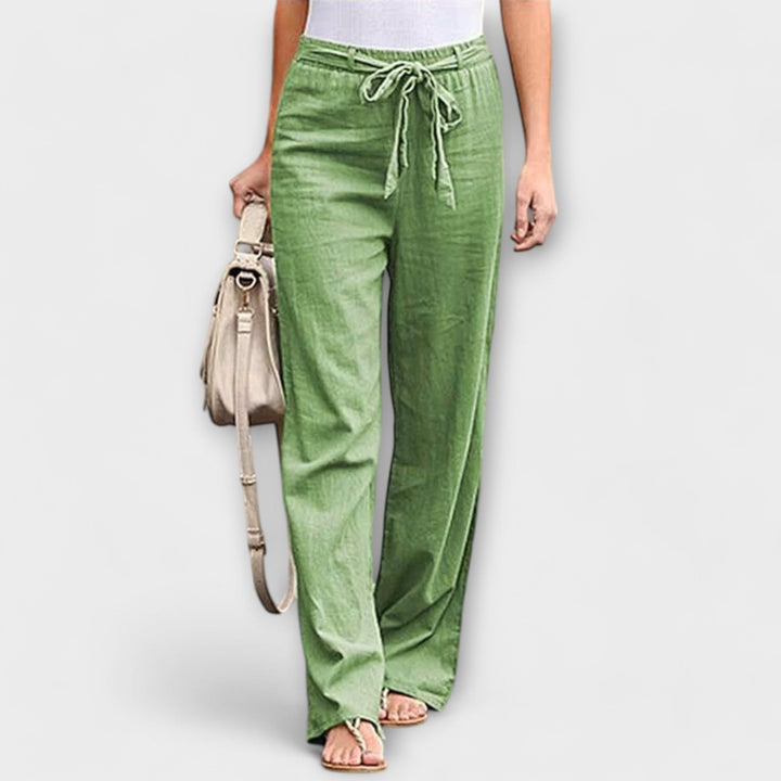 Eva | Cosy Wide Leg Linen Pants with Tie Waist