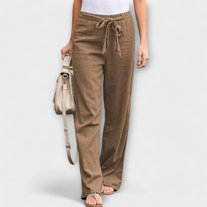Eva | Cosy Wide Leg Linen Pants with Tie Waist