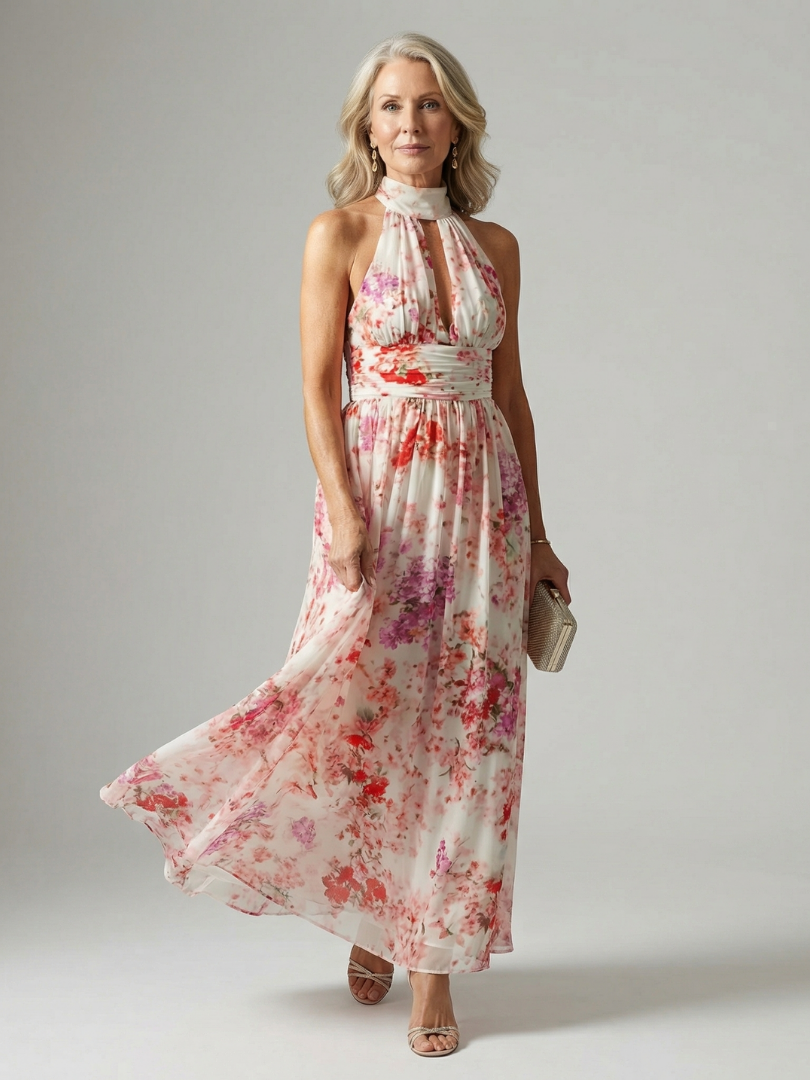 Eva | Stylish Floral Halter Neck Maxi Summer Dresses