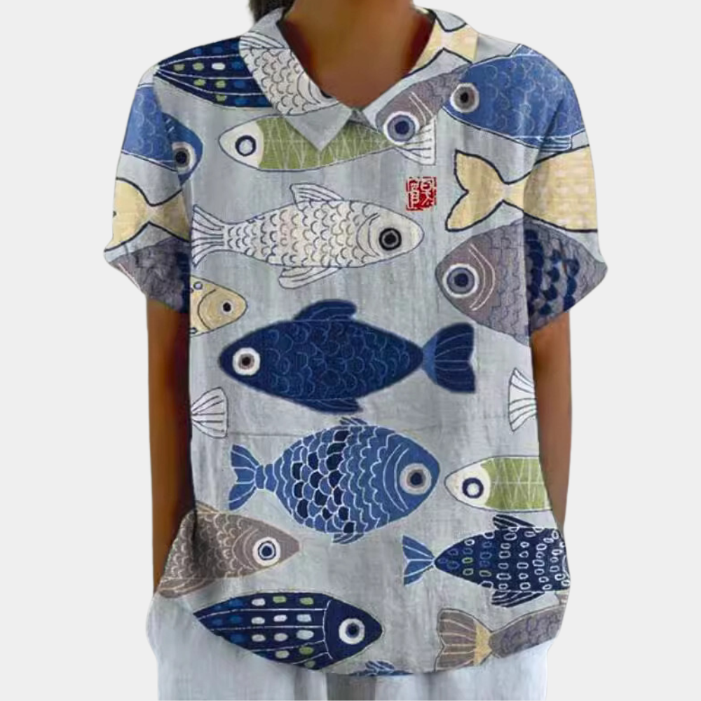 Eva | Stylish Floral Peter Pan Collar Summer Top