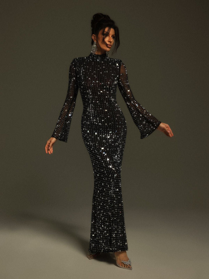 Eva | Stylish Long Sleeve Maxi Sequin Dress