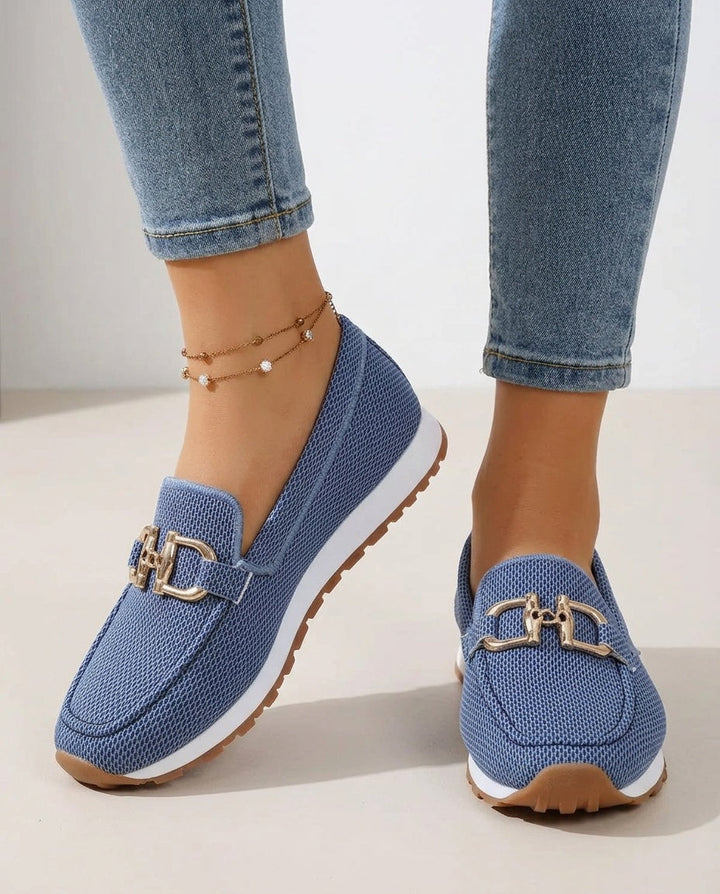 Eva | Timeless Cushioned Orthopedic Shoes with Woven Buckle Detail