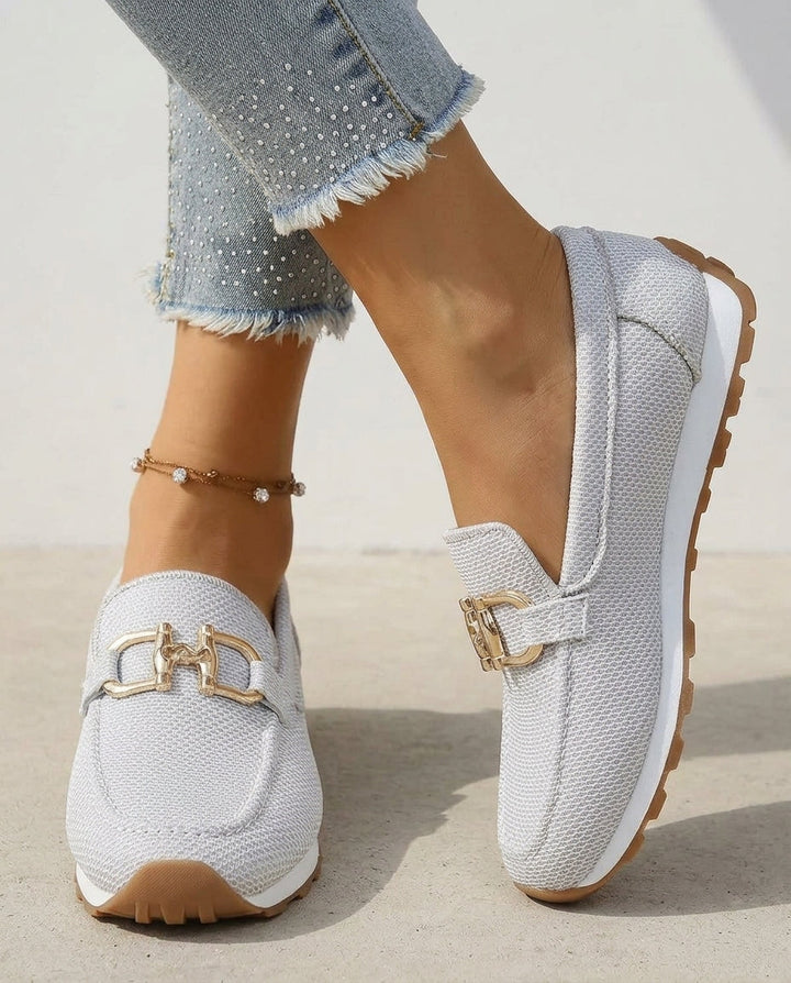 Eva | Timeless Cushioned Orthopedic Shoes with Woven Buckle Detail
