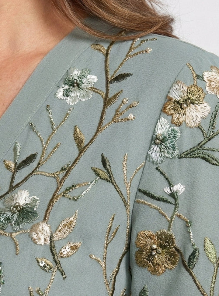 Eva | Timeless Floral Embroidered Races Dress Maxi