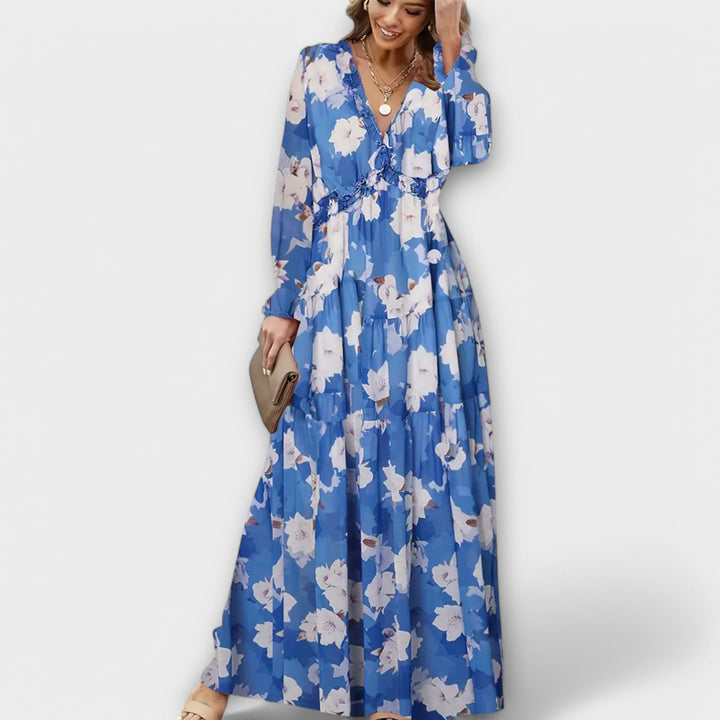 Eva | Timeless Floral Tiered Maxi Races Dress