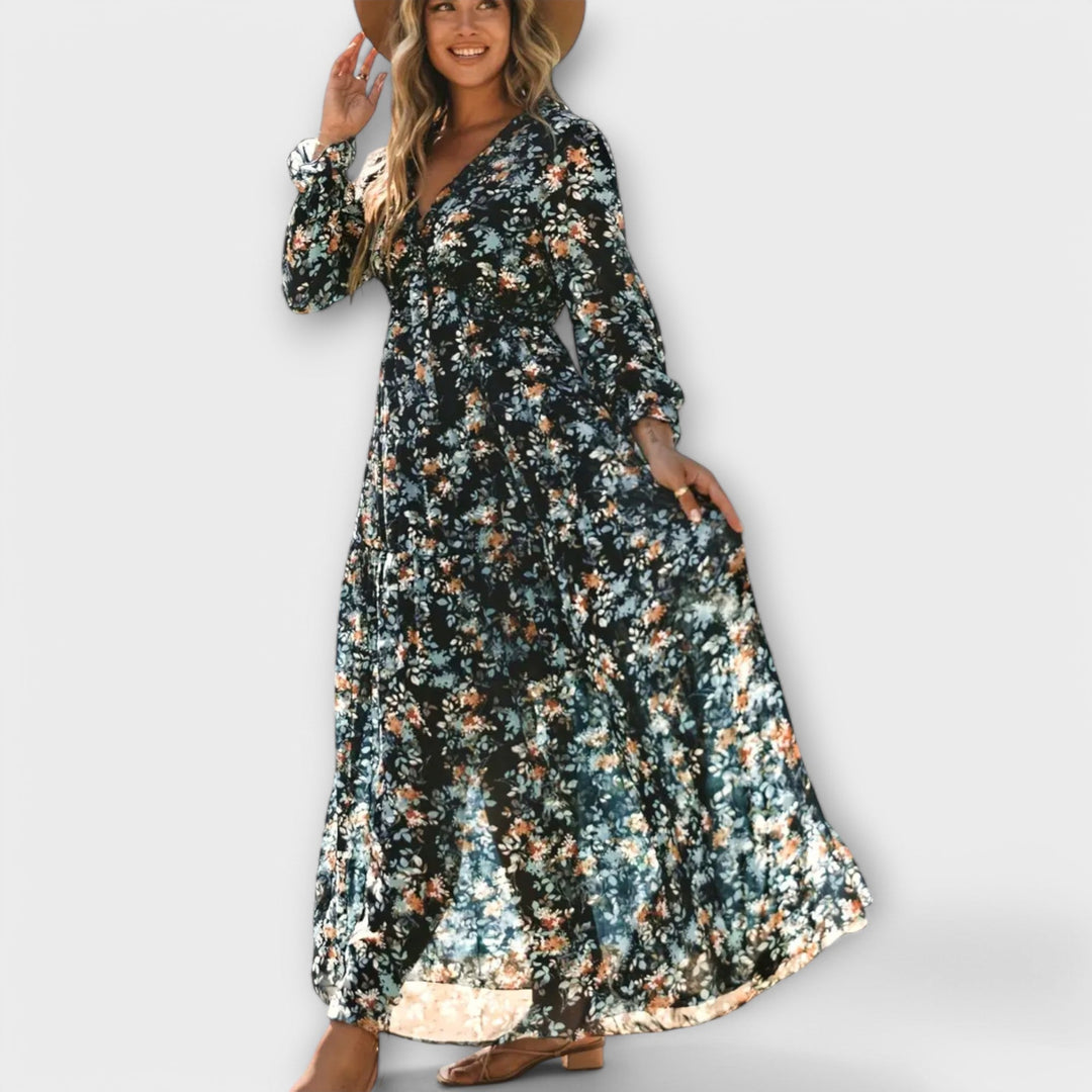 Eva | Timeless Floral Tiered Maxi Races Dress