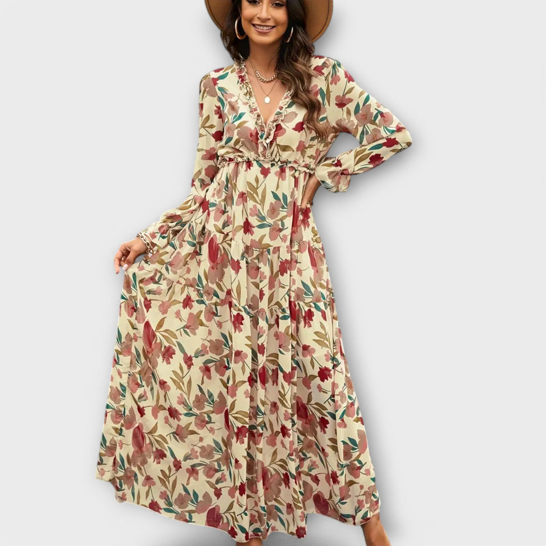 Eva | Timeless Floral Tiered Maxi Races Dress