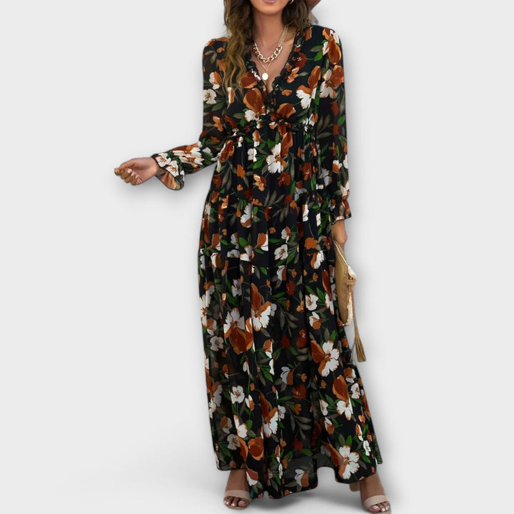Eva | Timeless Floral Tiered Maxi Races Dress
