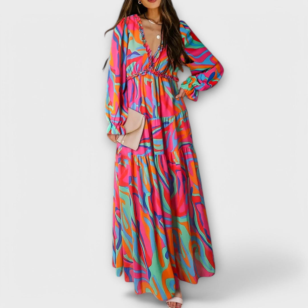 Eva | Timeless Floral Tiered Maxi Races Dress