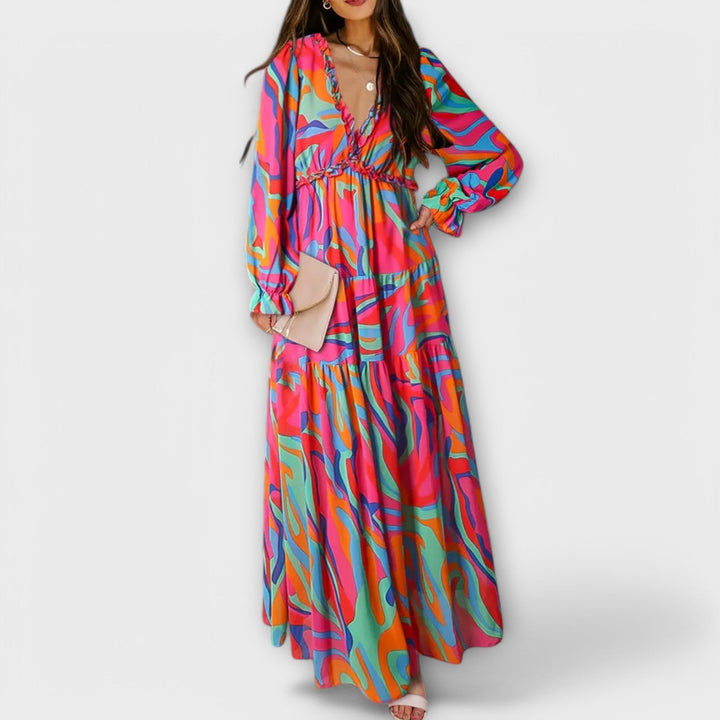 Eva | Timeless Floral Tiered Maxi Races Dress