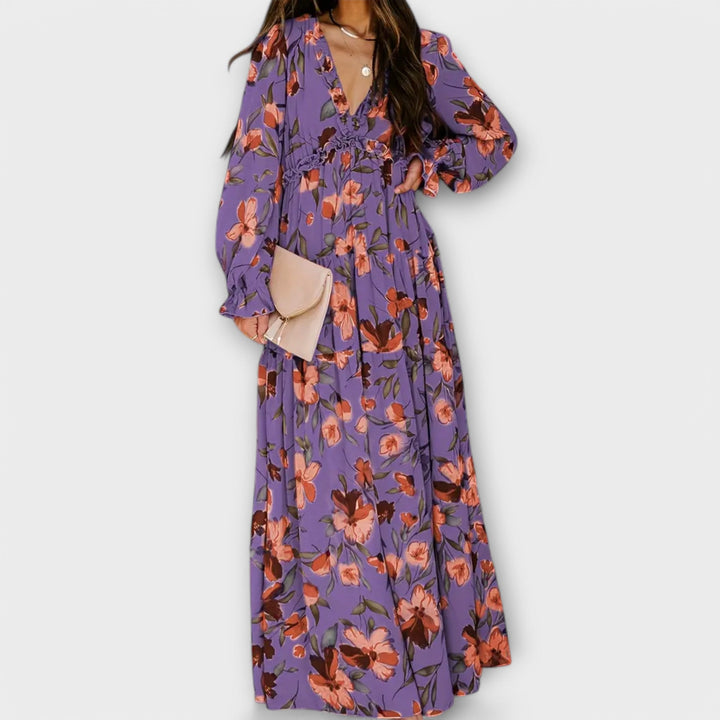 Eva | Timeless Floral Tiered Maxi Races Dress