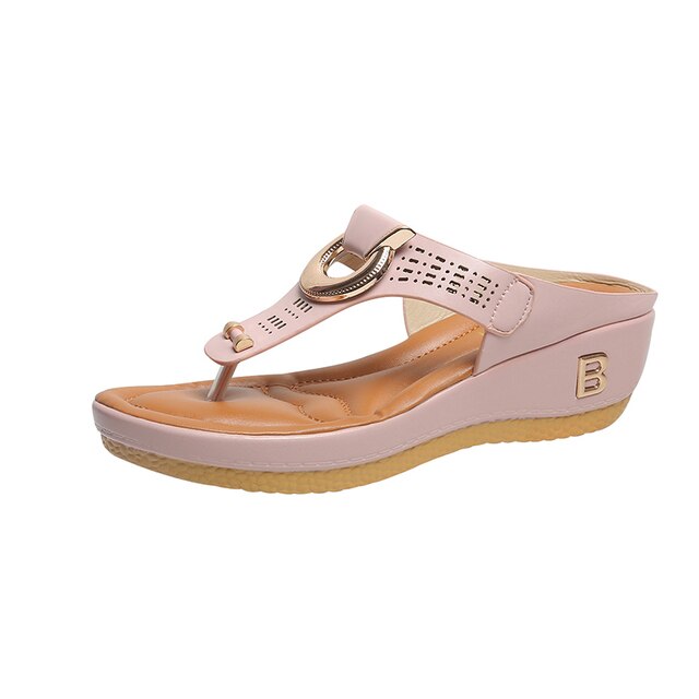 Evelyn | Cosy Wedge Platform Sandals with Thong Strap