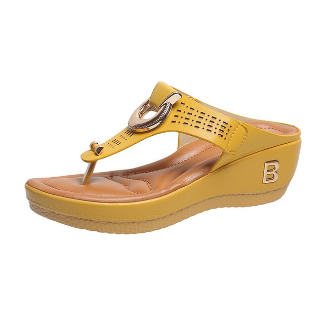 Evelyn | Cosy Wedge Platform Sandals with Thong Strap