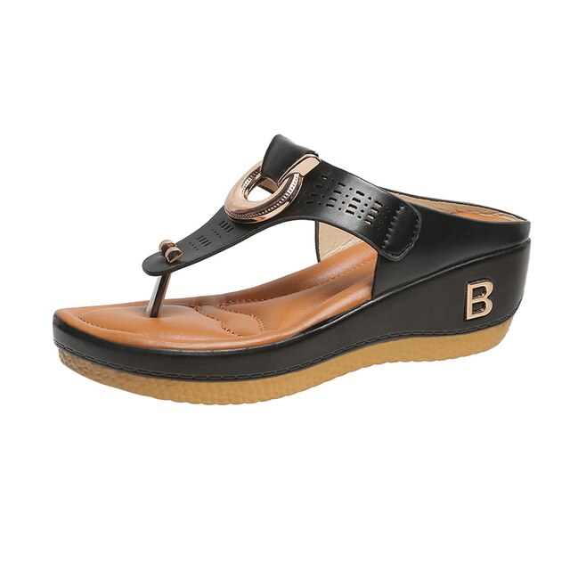 Evelyn | Cosy Wedge Platform Sandals with Thong Strap