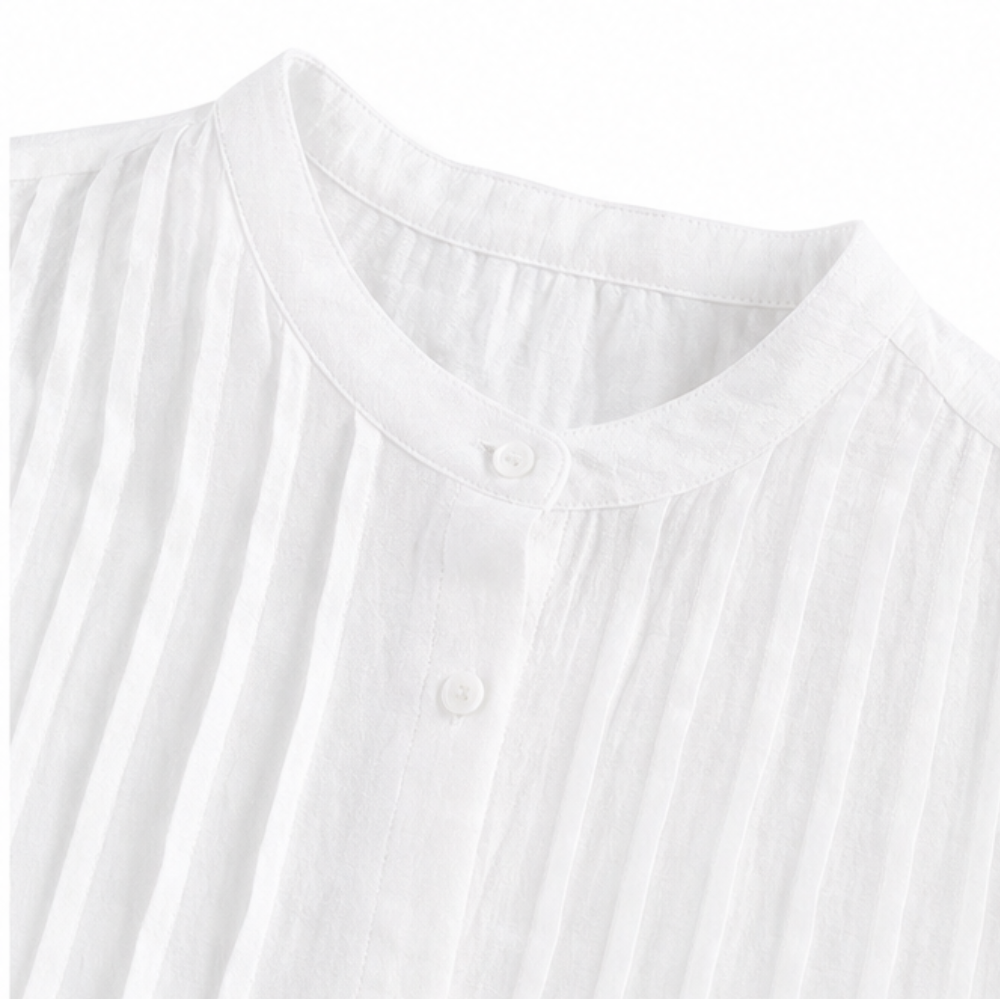 Evelyn | Effortless Pintuck Button-Front Midi Dress