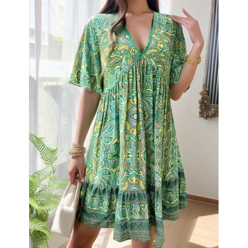 Evelyn | Paisley V-Neck Boho Summer Dresses