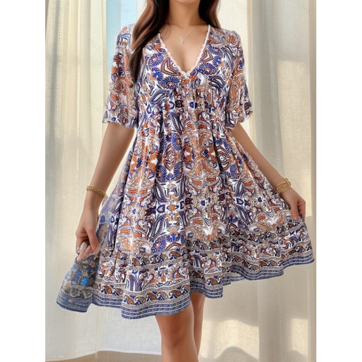 Evelyn | Paisley V-Neck Boho Summer Dresses
