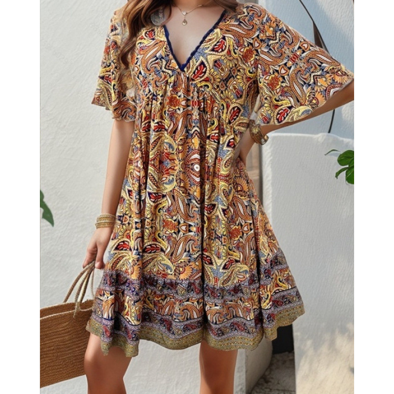 Evelyn | Paisley V-Neck Boho Summer Dresses