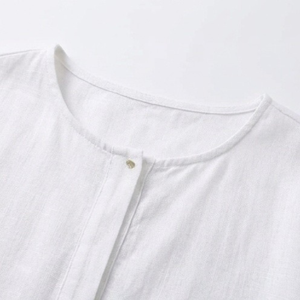 Evie | Graceful Pleat Front Maxi Linen Dress
