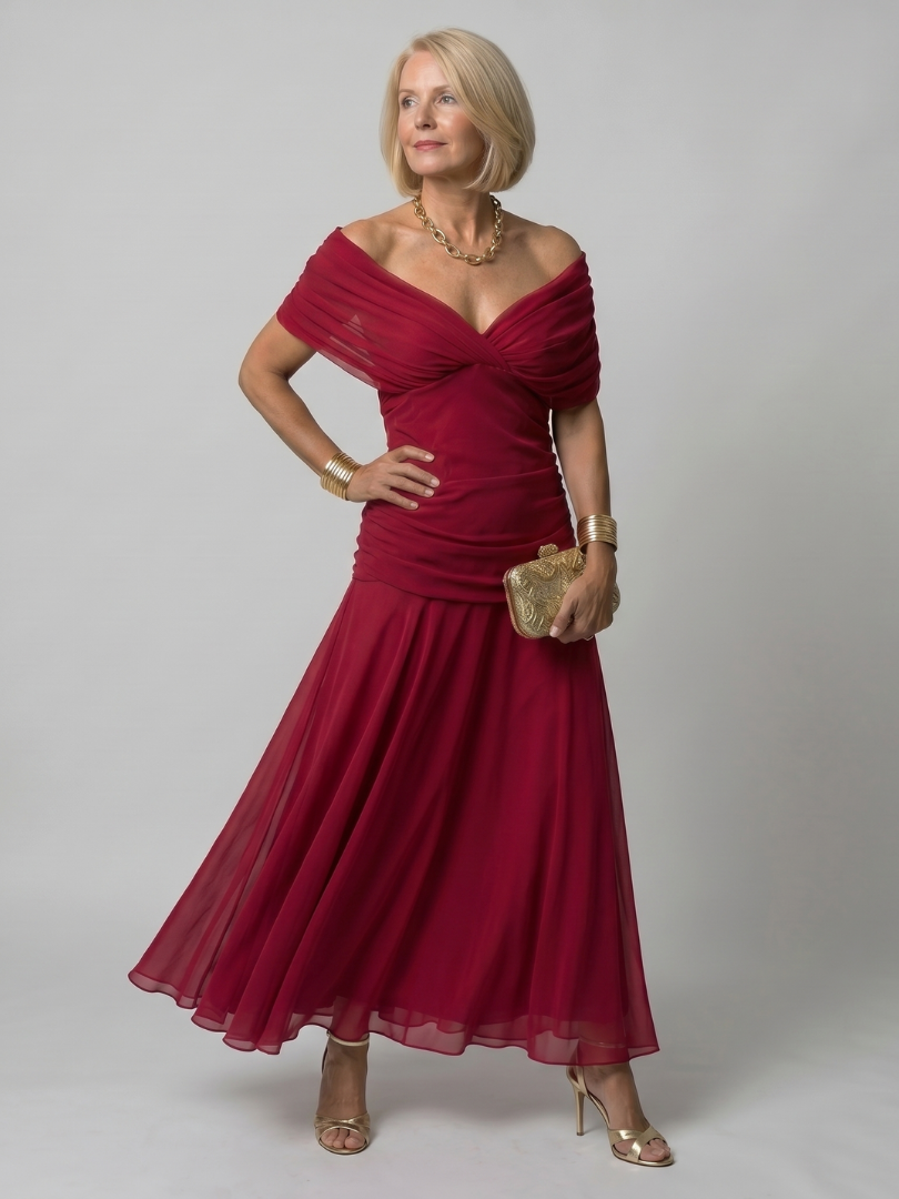 Evie | Refined Floral Draped Boho Dress with Flutter Sleeves