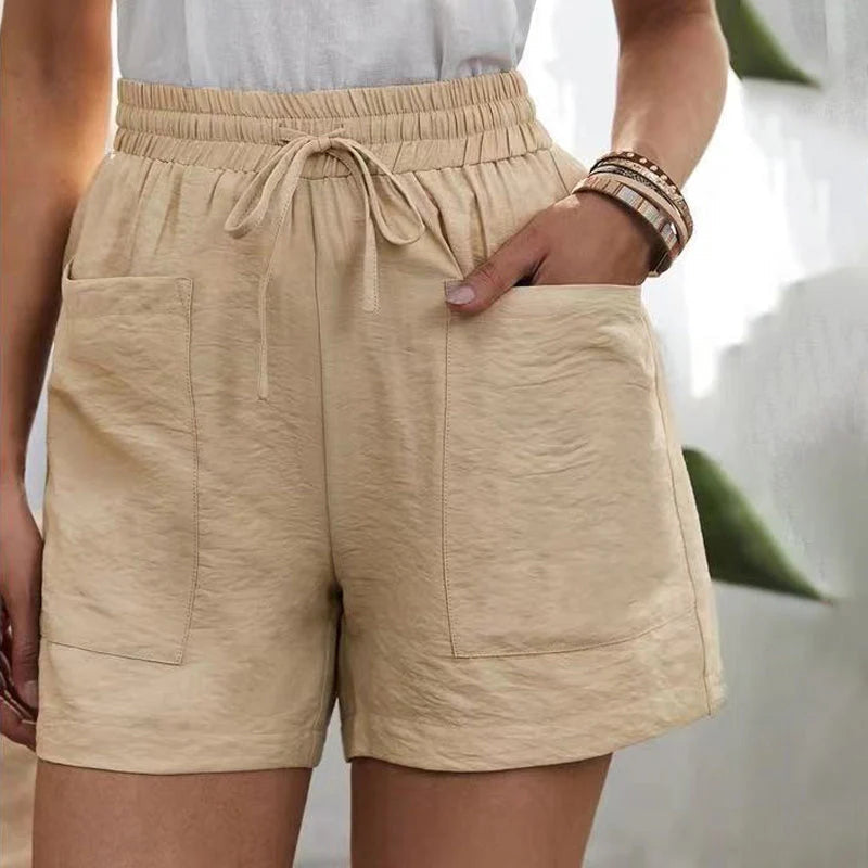 Florence | Chic Linen Shorts with Pockets and Drawstring Waist