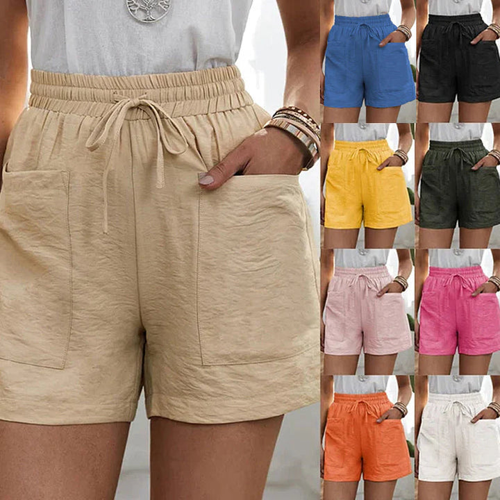 Florence | Chic Linen Shorts with Pockets and Drawstring Waist