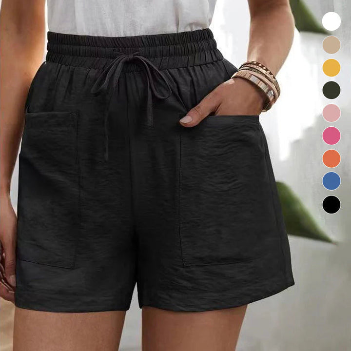 Florence | Chic Linen Shorts with Pockets and Drawstring Waist