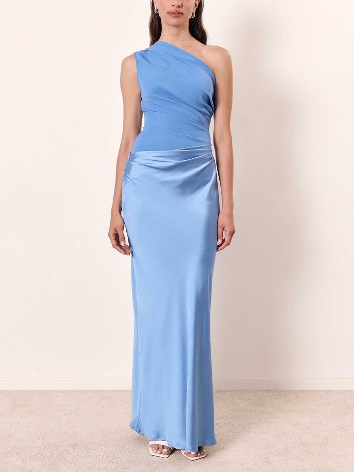 Florence | Effortless Pleated One-Shoulder Maxi Races Dresses