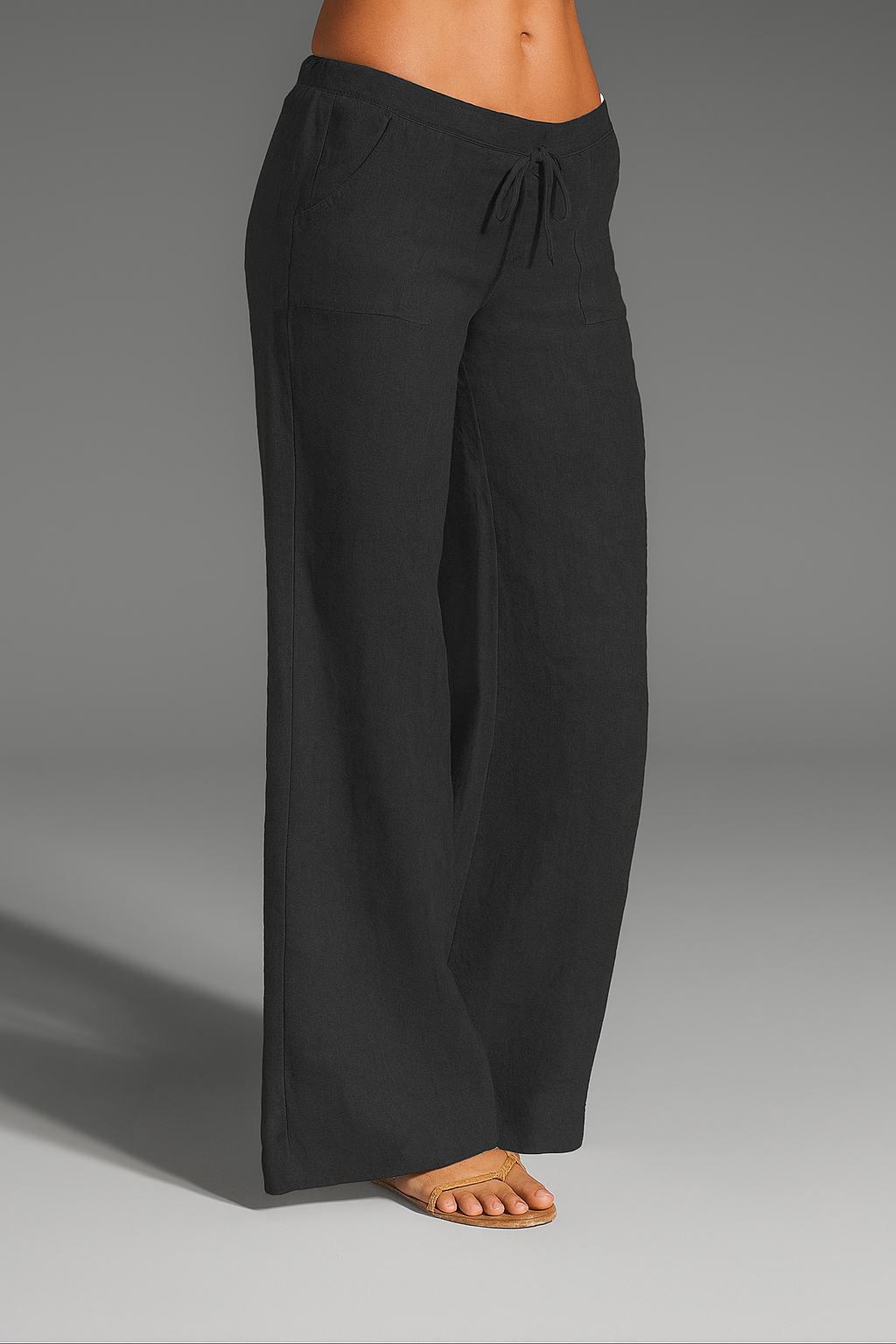 Florence | Polished Wide Leg Linen Pants with Drawstring Waist