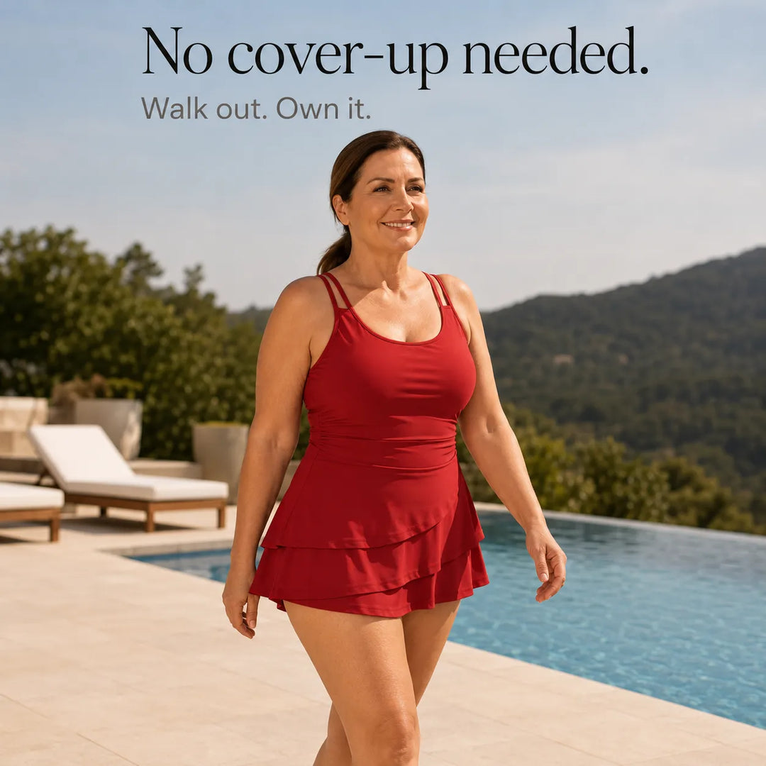 Florence | Ruched Tiered One Piece Swim Dress