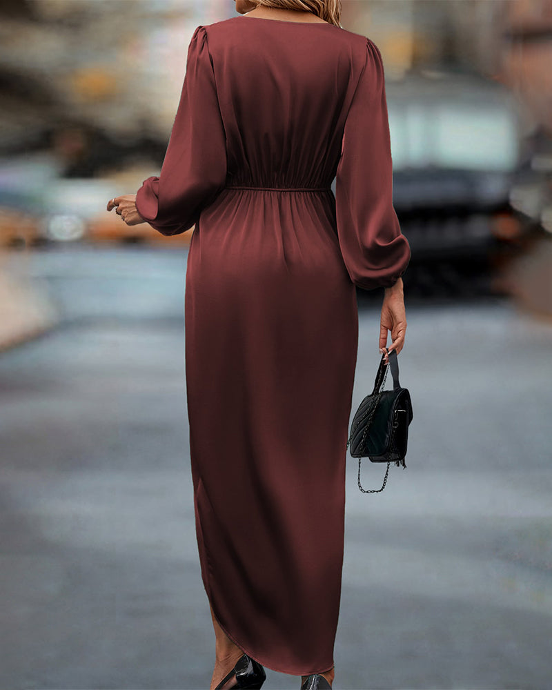 Frankie | Classic Long Sleeve Wrap Midi Race Dress