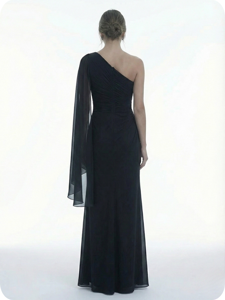 Frankie | Draped Cape Sleeve Maxi Races Dresses