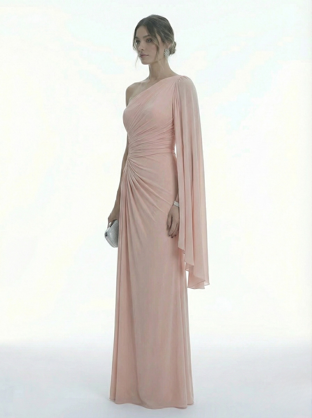 Frankie | Draped Cape Sleeve Maxi Races Dresses