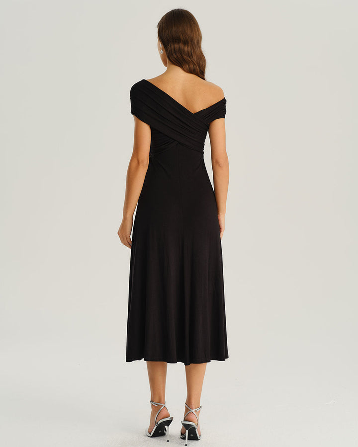 Frankie | Polished One Shoulder A-Line Midi Dress