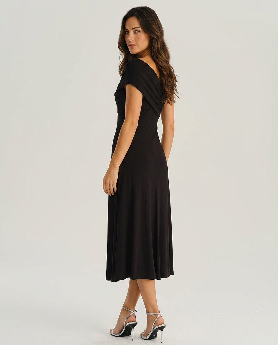 Frankie | Polished One Shoulder A-Line Midi Dress