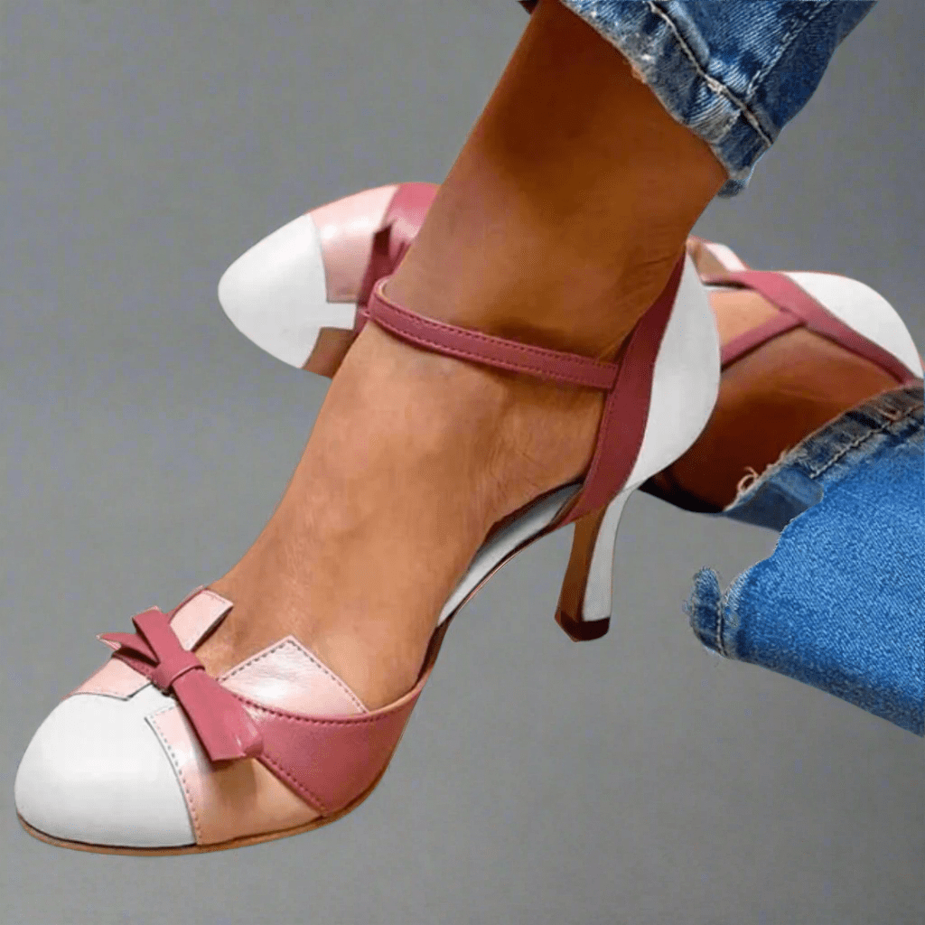 Frankie | Refined Bow Detail Ankle Strap High Heels