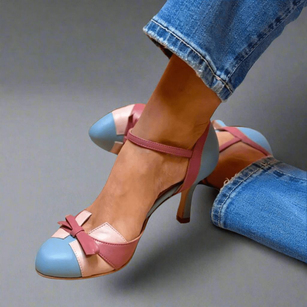 Frankie | Refined Bow Detail Ankle Strap High Heels