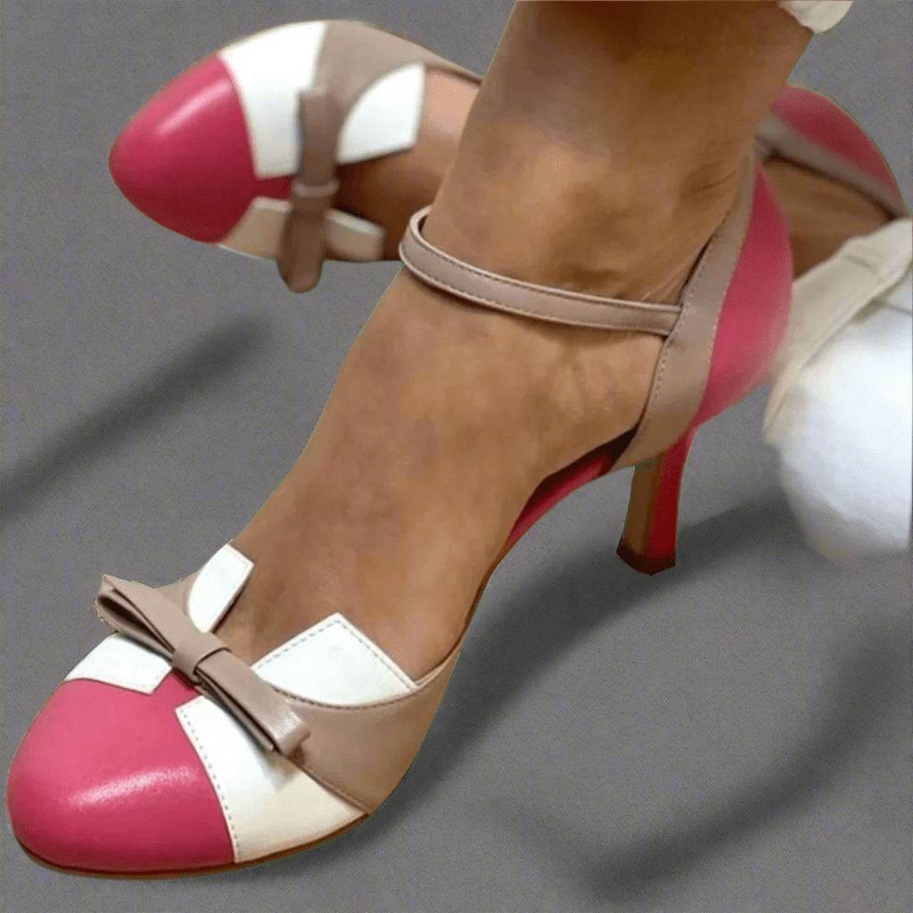 Frankie | Refined Bow Detail Ankle Strap High Heels