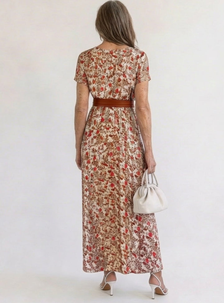 Frankie | Sophisticated Paisley V-Neck Maxi Summer Dresses