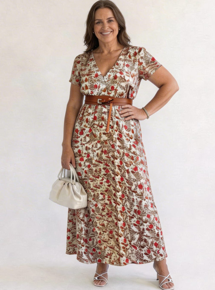 Frankie | Sophisticated Paisley V-Neck Maxi Summer Dresses