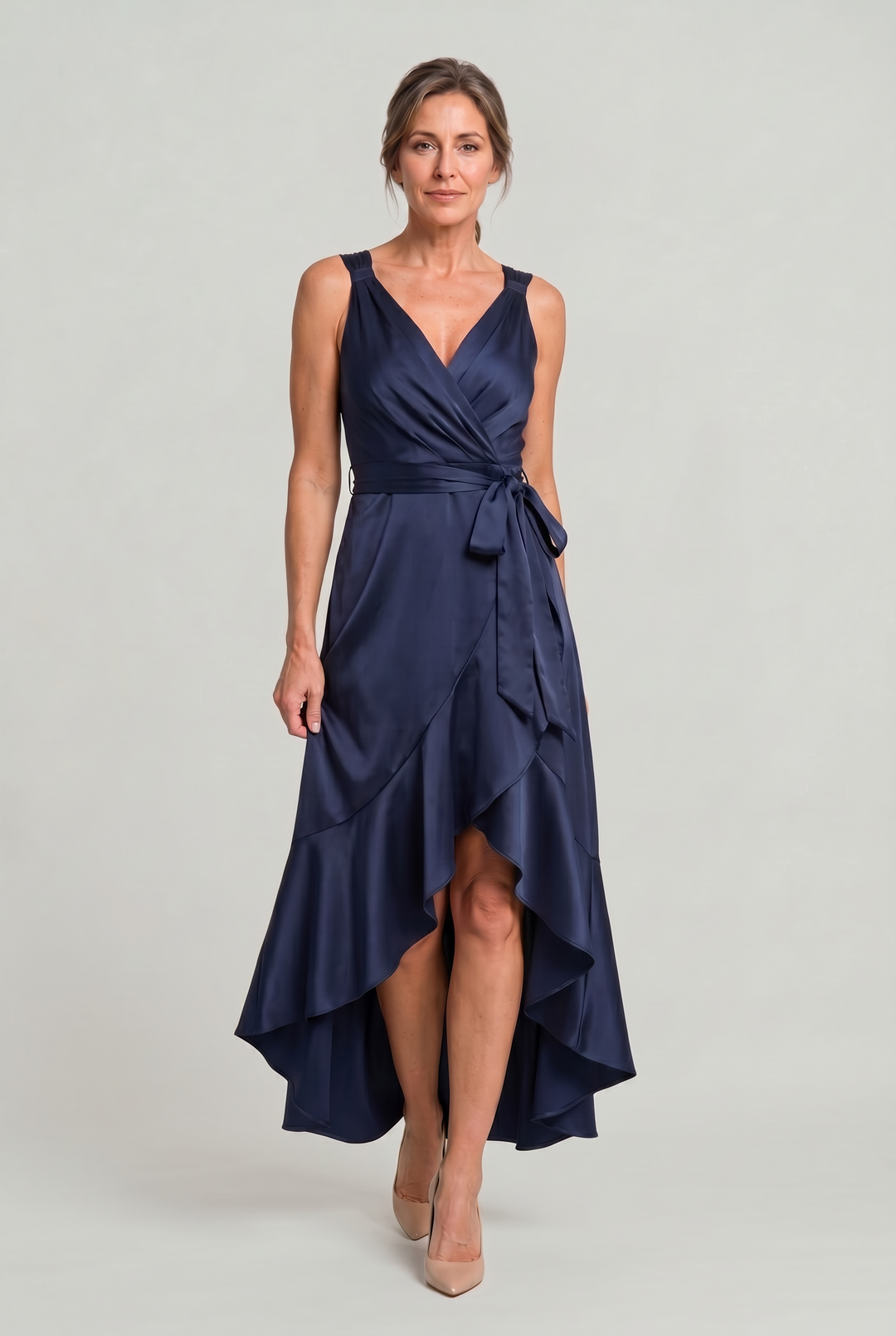 Frankie | Timeless Wrap V-Neck High-Low Cocktail Dress