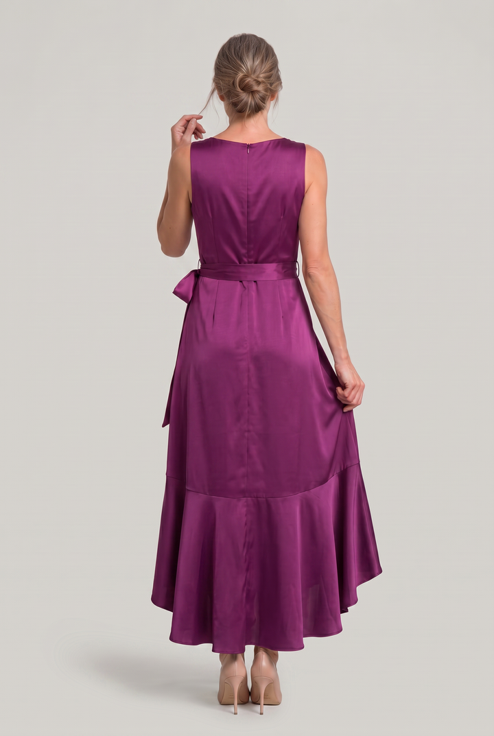 Frankie | Timeless Wrap V-Neck High-Low Cocktail Dress