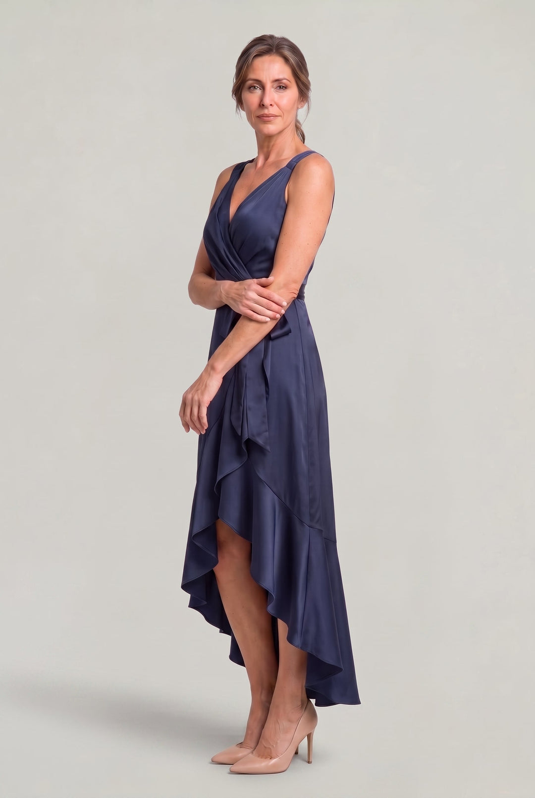 Frankie | Timeless Wrap V-Neck High-Low Cocktail Dress