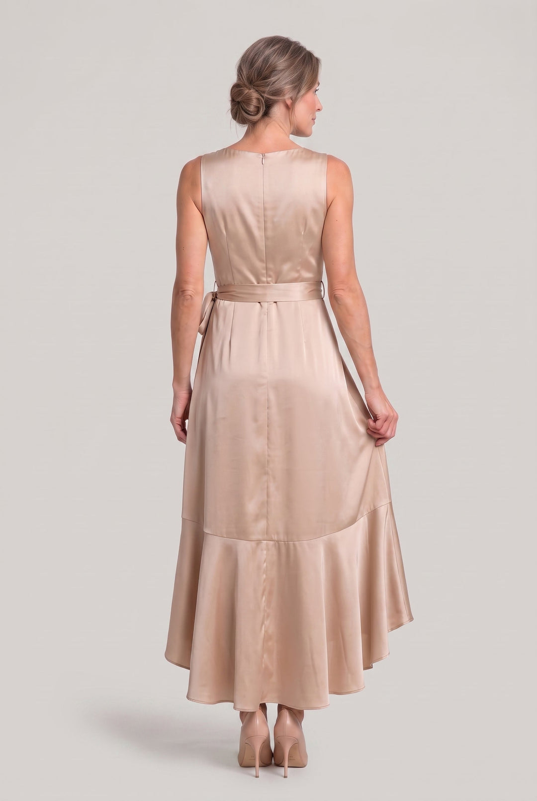 Frankie | Timeless Wrap V-Neck High-Low Cocktail Dress