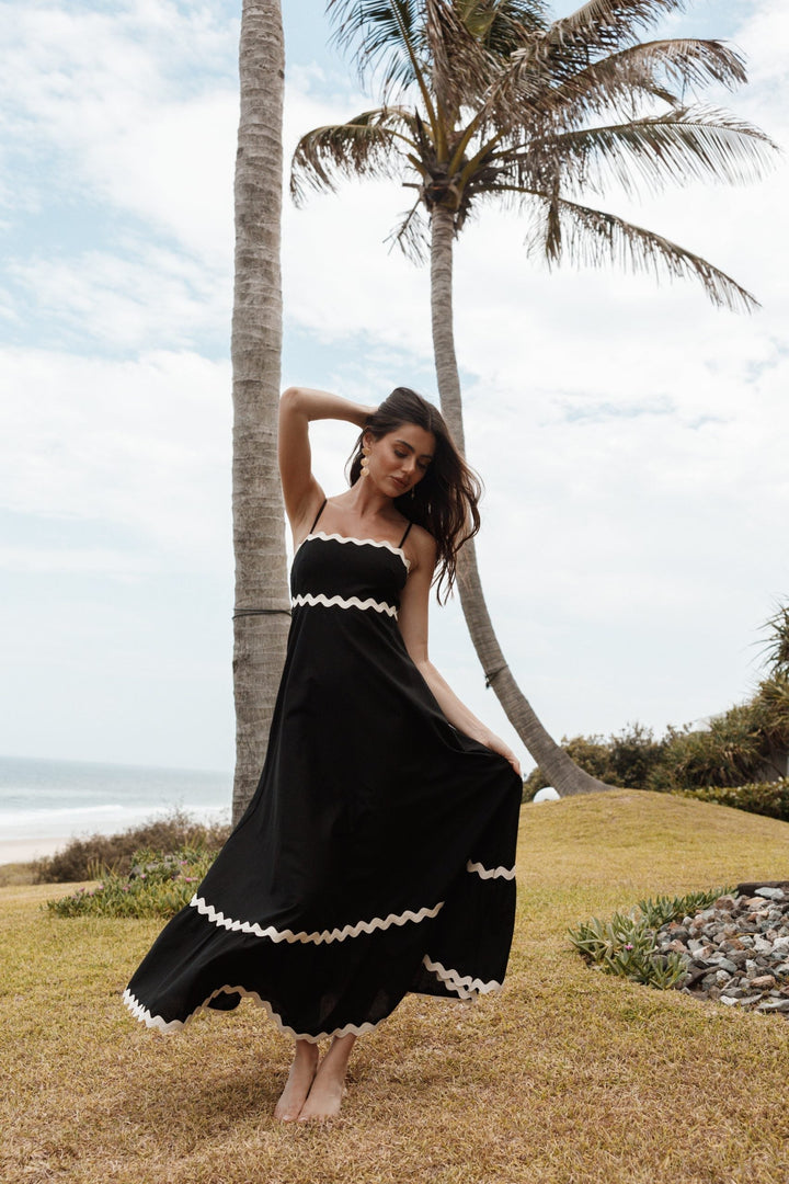 Freya | Chic Strappy Ric Rac Maxi Summer Dresses