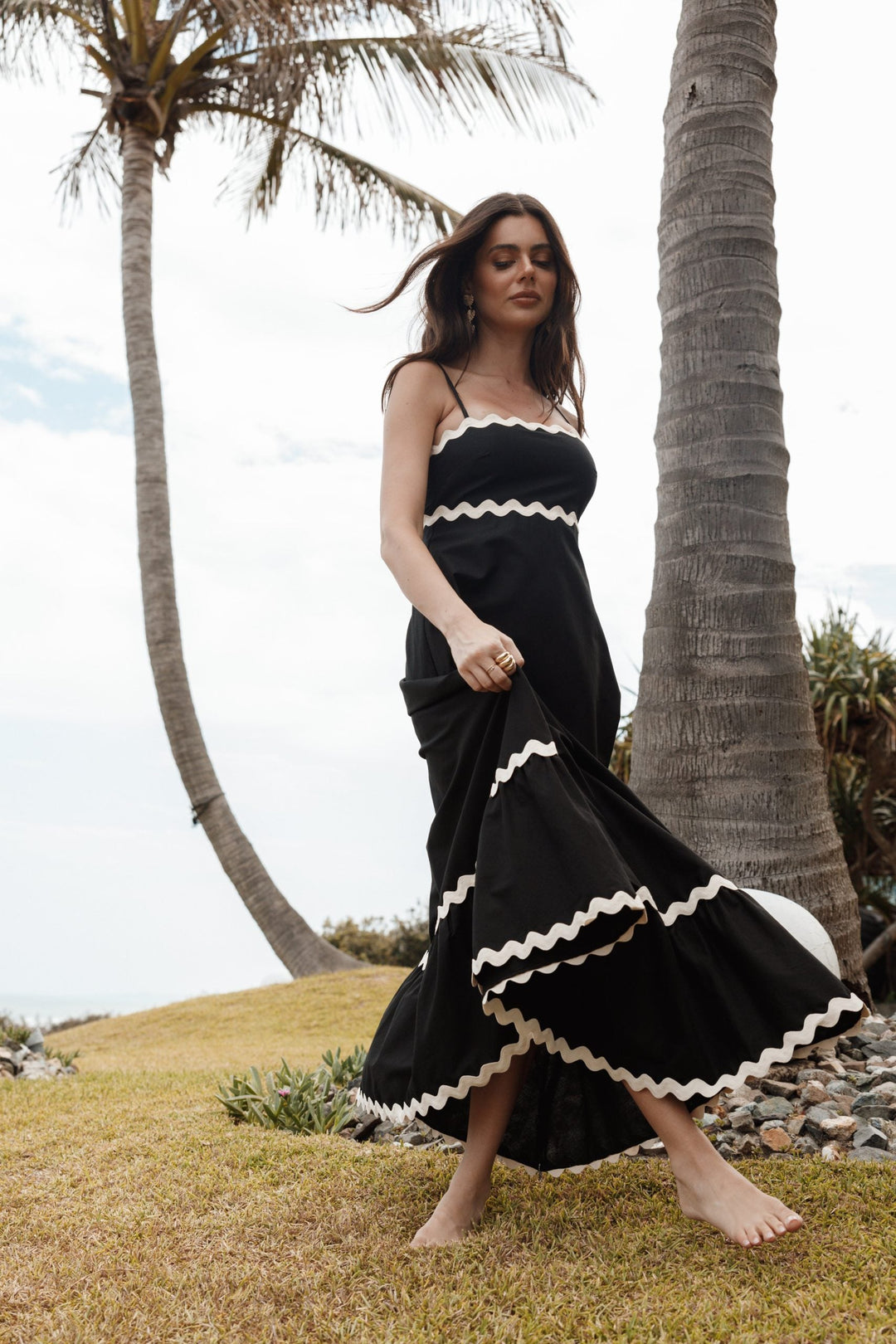 Freya | Chic Strappy Ric Rac Maxi Summer Dresses